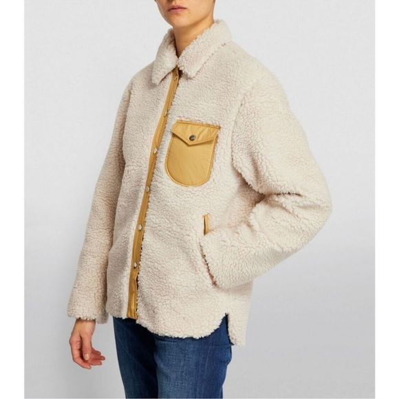 rag & bone Off-White and Tan Teddy Jacket - Picture 2 of 15